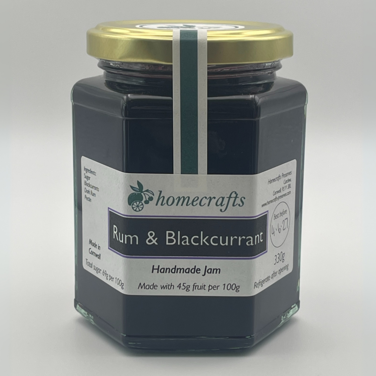 Jar of Rum & Blackcurrant Jam 